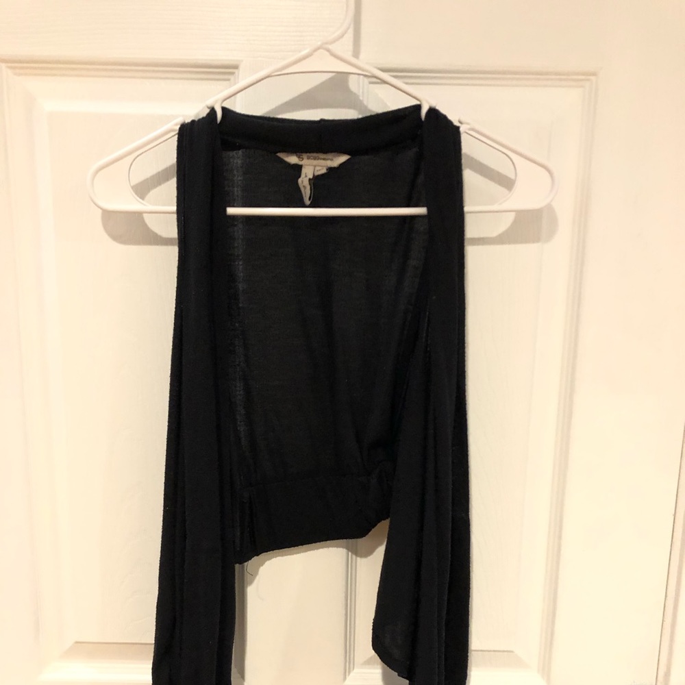Black BCBG Sleeveless Casual Cotton Cardigan